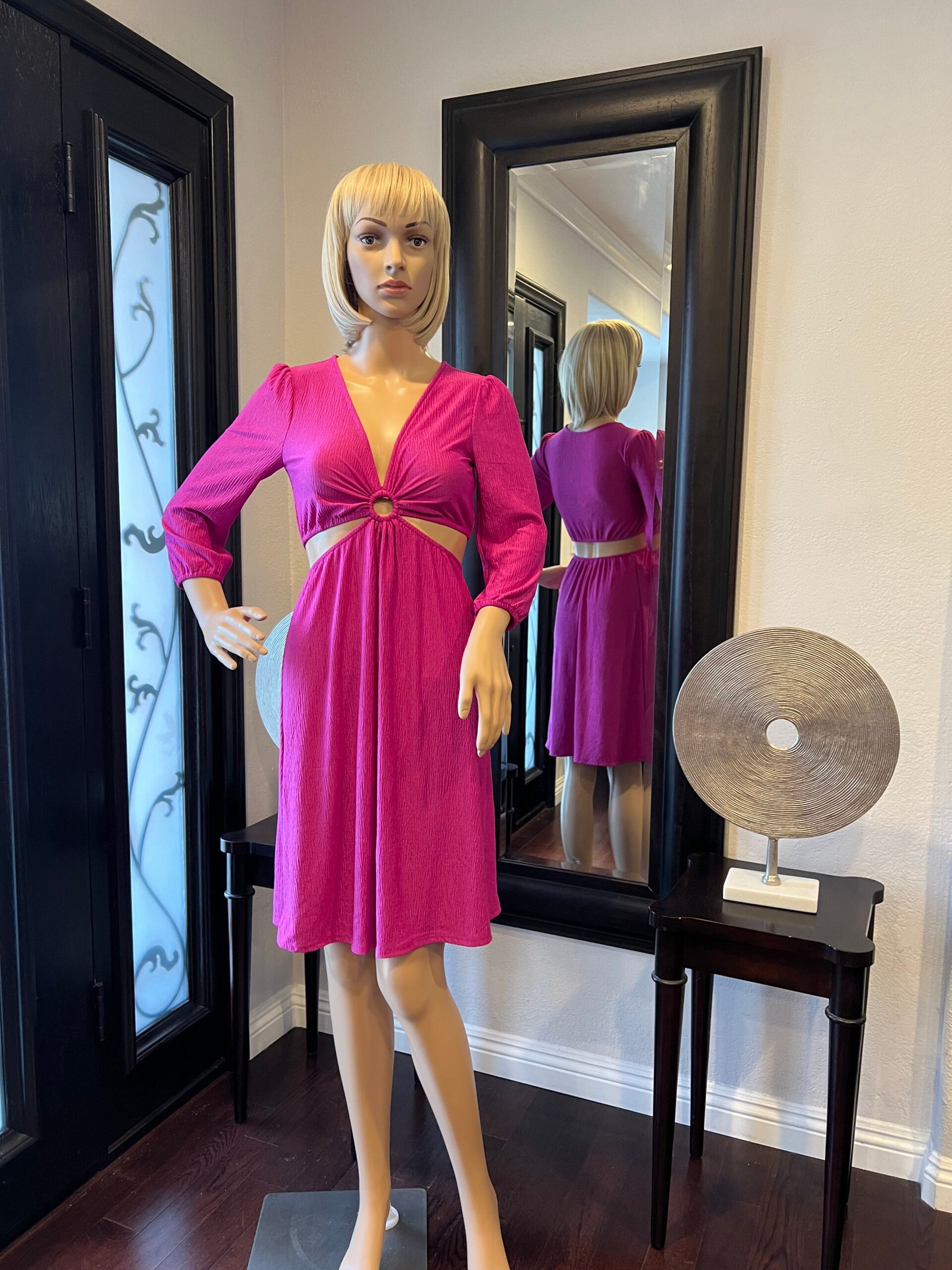 Fuschia Pink Cut Out Dress By Monteau LA Size XS $29.99