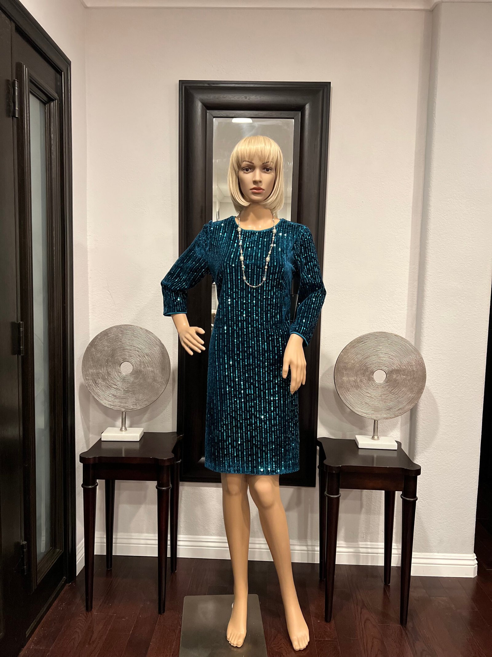 Teal Long Sleeve Glittery Party Dress By Julia Jordan Size 6 $42.99