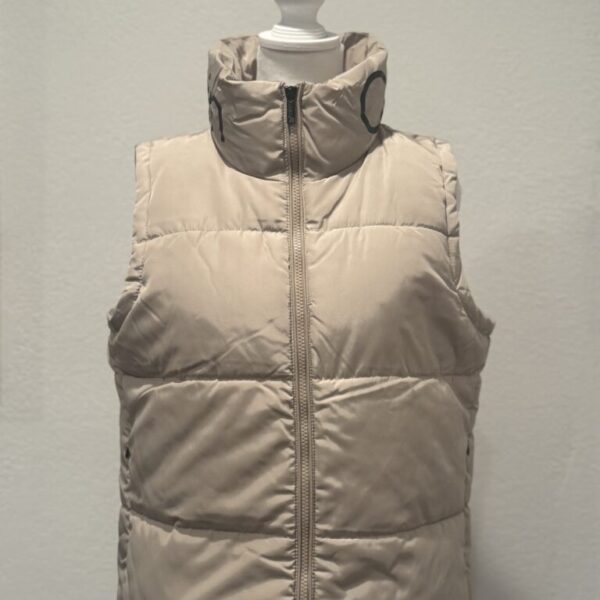 Calvin_Klein_Puffer_Vest_-_Color_Beige;_Size_Medium Calvin Klein Puffer Light-Weight Zip-Up Vest With Two Side Pockets