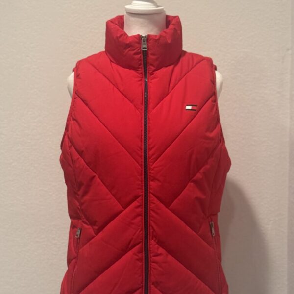 Tommy_Hilfiger_Sport_Puffer_Vest_-_Color_Red;_Size_Small Tommy Hilfiger Sport Puffer Light-Weight Zip-Up Vest With Two Side Pockets